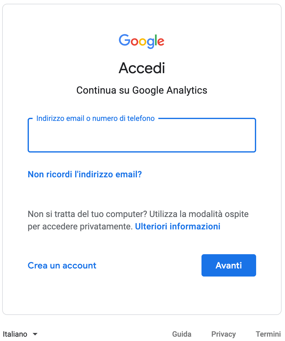 Accedere a un account Google