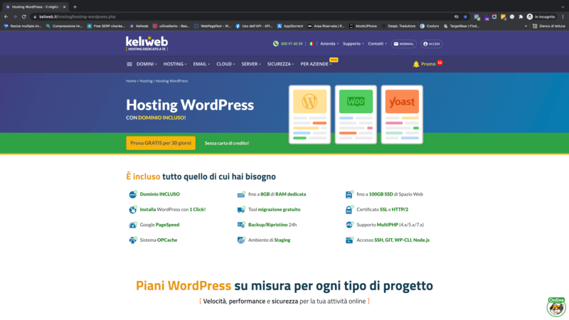 Hosting Keliweb per creare un sito WordPress